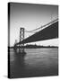 Classic San Francisco Bay Bridge in Black and White-null-Stretched Canvas