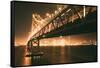 Classic San Francisco Cityscape and Bay Bridge-Vincent James-Framed Stretched Canvas
