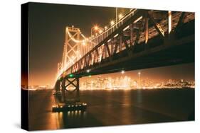 Classic San Francisco Cityscape and Bay Bridge-Vincent James-Stretched Canvas