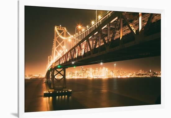 Classic San Francisco Cityscape and Bay Bridge-Vincent James-Framed Photographic Print