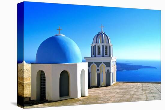 Classic Santorini Scene-Jeni Foto-Stretched Canvas