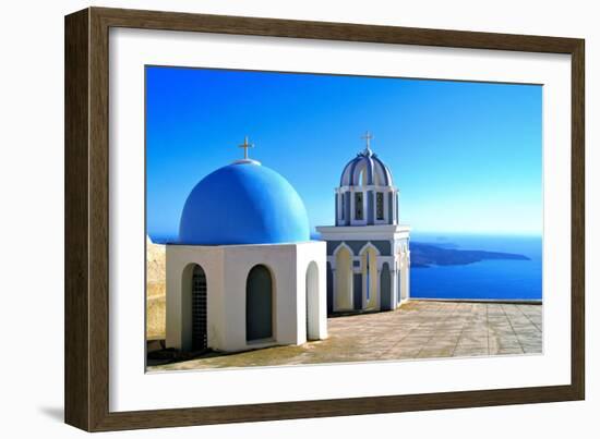 Classic Santorini Scene-Jeni Foto-Framed Photographic Print