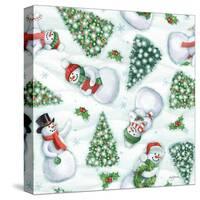 Classic Snowmen Step 01A-Mary Urban-Stretched Canvas