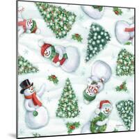 Classic Snowmen Step 01A-Mary Urban-Mounted Art Print