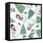 Classic Snowmen Step 01A-Mary Urban-Framed Stretched Canvas