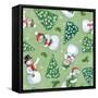 Classic Snowmen Step 01C-Mary Urban-Framed Stretched Canvas