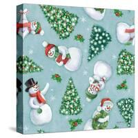 Classic Snowmen Step 01D-Mary Urban-Stretched Canvas