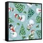 Classic Snowmen Step 01D-Mary Urban-Framed Stretched Canvas