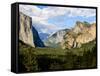 Classic Tunnel-View, Bridalveil Falls, El Capitan and Half Dome, Yosemite, California, USA-Tom Norring-Framed Stretched Canvas