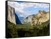 Classic Tunnel-View, Bridalveil Falls, El Capitan and Half Dome, Yosemite, California, USA-Tom Norring-Framed Stretched Canvas