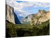 Classic Tunnel-View, Bridalveil Falls, El Capitan and Half Dome, Yosemite, California, USA-Tom Norring-Stretched Canvas