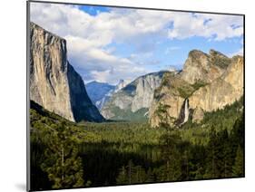 Classic Tunnel-View, Bridalveil Falls, El Capitan and Half Dome, Yosemite, California, USA-Tom Norring-Mounted Premium Photographic Print