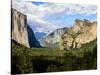 Classic Tunnel-View, Bridalveil Falls, El Capitan and Half Dome, Yosemite, California, USA-Tom Norring-Stretched Canvas