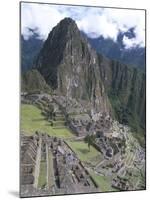 Classic View from Funerary Rock of Inca Town Site, Machu Picchu, Unesco World Heritage Site, Peru-Tony Waltham-Mounted Photographic Print