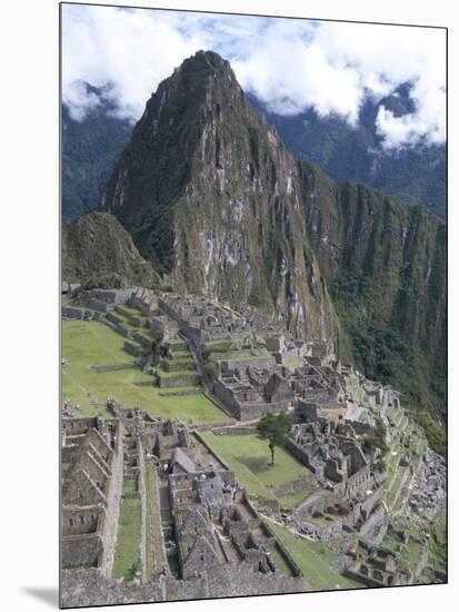 Classic View from Funerary Rock of Inca Town Site, Machu Picchu, Unesco World Heritage Site, Peru-Tony Waltham-Mounted Photographic Print