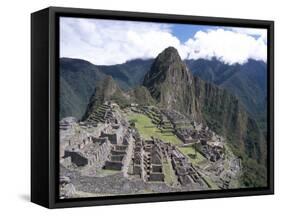 Classic View from Funerary Rock of Inca Town Site, Machu Picchu, Unesco World Heritage Site, Peru-Tony Waltham-Framed Stretched Canvas