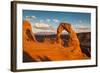 Classic View of Famous Delicate Arch at Sunset, Utah-lbryan-Framed Photographic Print