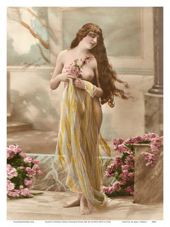 Classic Vintage Hand-Colored Nude Art - Beautiful Belle Ã‰poque Erotica'  Posters - Studio NPG | AllPosters.com