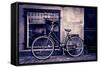 Classic Vintage Retro City Bicycle In Copenhagen, Denmark-mffoto-Framed Stretched Canvas