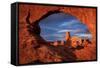 Classic Windows View at Arches National Park in Morning Light-Vincent James-Framed Stretched Canvas