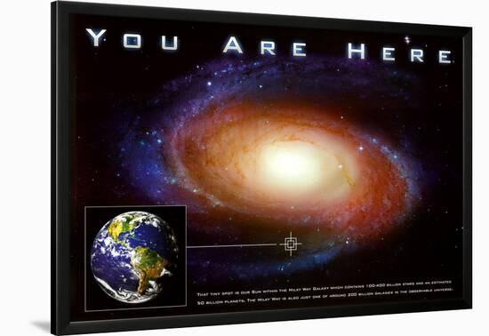Classic You Are Here Galaxy Space Science Poster Print-null-Lamina Framed Poster