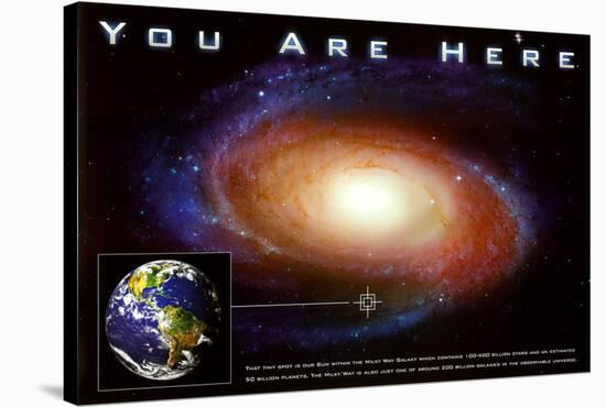 Classic You Are Here Galaxy Space Science Poster Print-null-Stretched Canvas