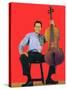 Classical Cellist Yo-Yo Ma Sitting with Cello in Smiling, Full Length Portrait-Ted Thai-Stretched Canvas