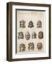 Classical Greek Actors' Masks Depicting Various Expressions and Emotions-null-Framed Art Print