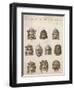 Classical Greek Actors' Masks Depicting Various Expressions and Emotions-null-Framed Art Print