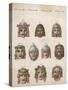 Classical Greek Actors' Masks Depicting Various Expressions and Emotions-null-Stretched Canvas