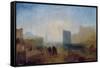 Classical Harbour Scene; Possibly Based on Le Havre-J. M. W. Turner-Framed Stretched Canvas