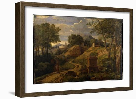 Classical Landscape with a Woman Carrying a Child, C.1650-75-Jean Francois I Millet-Framed Giclee Print