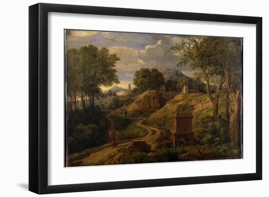 Classical Landscape with a Woman Carrying a Child, C.1650-75-Jean Francois I Millet-Framed Giclee Print