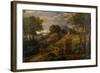 Classical Landscape with a Woman Carrying a Child, C.1650-75-Jean Francois I Millet-Framed Giclee Print