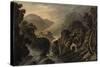 Classical Landscape with Cascade-Robert Adam-Stretched Canvas