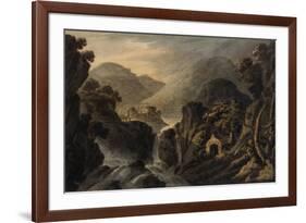 Classical Landscape with Cascade-Robert Adam-Framed Giclee Print