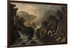 Classical Landscape with Cascade-Robert Adam-Framed Giclee Print