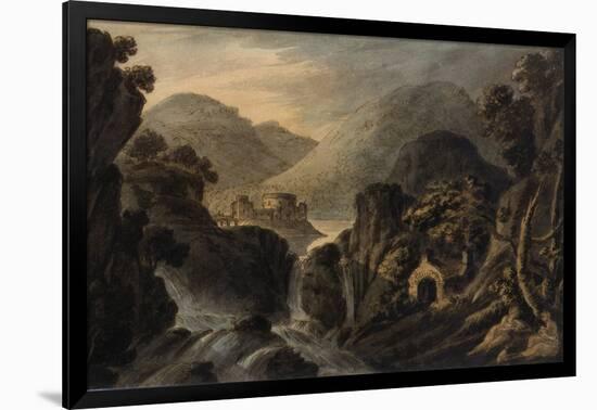 Classical Landscape with Cascade-Robert Adam-Framed Giclee Print