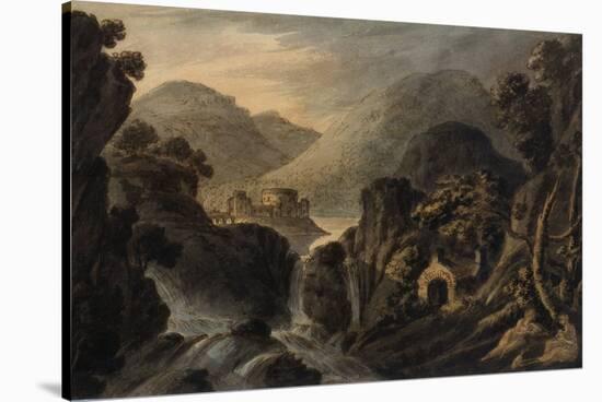 Classical Landscape with Cascade-Robert Adam-Stretched Canvas