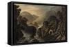 Classical Landscape with Cascade-Robert Adam-Framed Stretched Canvas