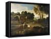 Classical Landscape with Figures (Oil on Canvas)-Gaspard Poussin Dughet-Framed Stretched Canvas