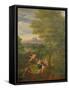 Classical Landscape with Mercury Overseeing the Birth of Bacchus-Peter Rysbrack-Framed Stretched Canvas