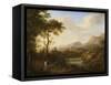 Classical River Landscape with Cattle and Figures-Gaetano Tambroni-Framed Stretched Canvas