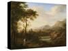 Classical River Landscape with Cattle and Figures-Gaetano Tambroni-Stretched Canvas