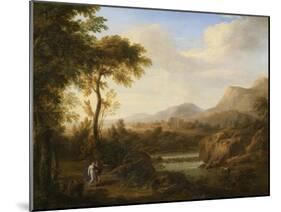 Classical River Landscape with Cattle and Figures-Gaetano Tambroni-Mounted Art Print