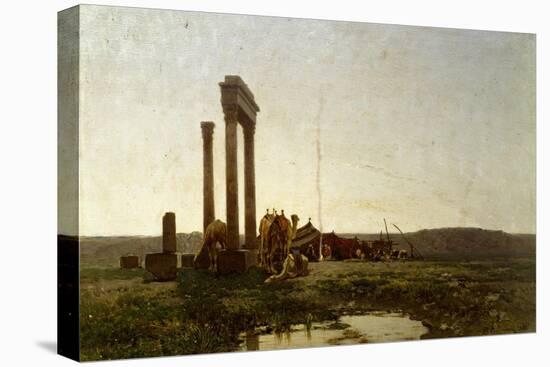 Classical Ruins in Desert-Alberto Pasini-Stretched Canvas