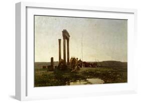 Classical Ruins in Desert-Alberto Pasini-Framed Giclee Print