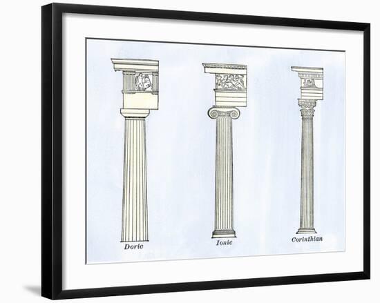 Classical Styles of Columns - Doric, Ionic, and Corinthian Architecture-null-Framed Giclee Print