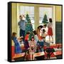 "Classroom Christmas", December 8, 1951-John Falter-Framed Stretched Canvas