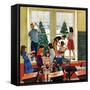 "Classroom Christmas", December 8, 1951-John Falter-Framed Stretched Canvas